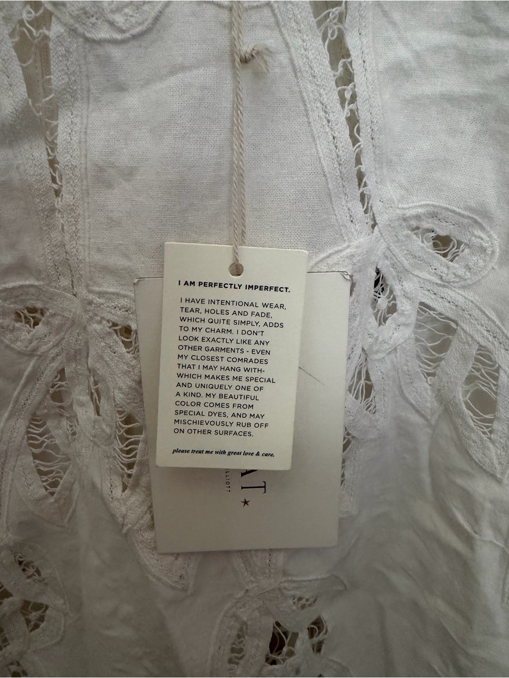 THE GREAT. White Eyelet Lace Mini Dress NO SLIP - Picture 7 of 8